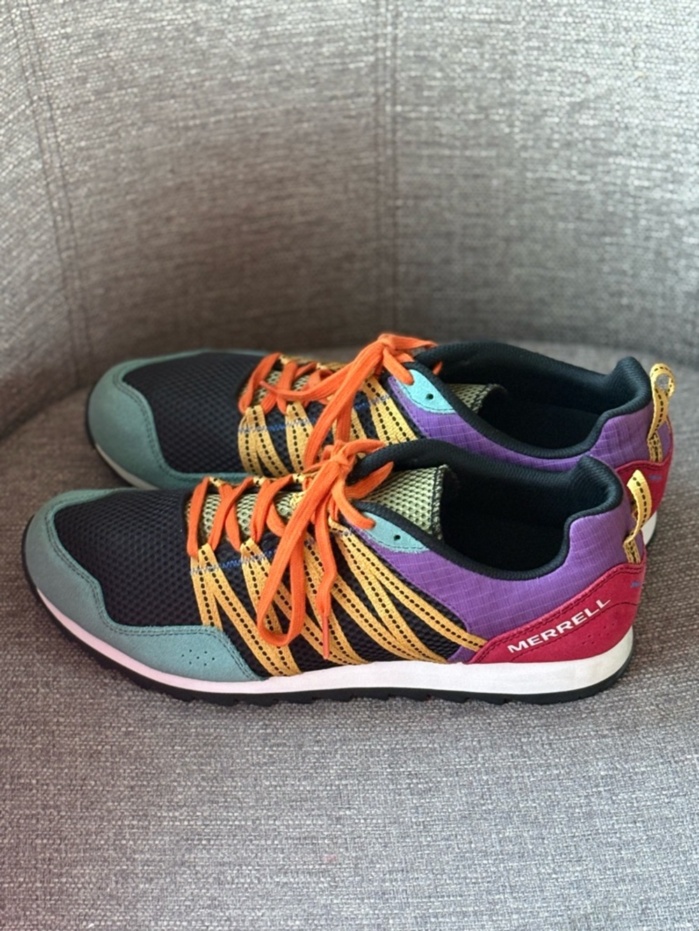 Merrell Men's Trail Running Shoes Size 10.5. Blue Purple Orange Hiking Sneakers - Picture 6 of 7